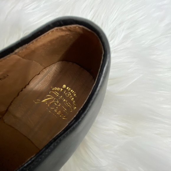 J CREW Black Oar Stripe Cap Toe Italian Leather